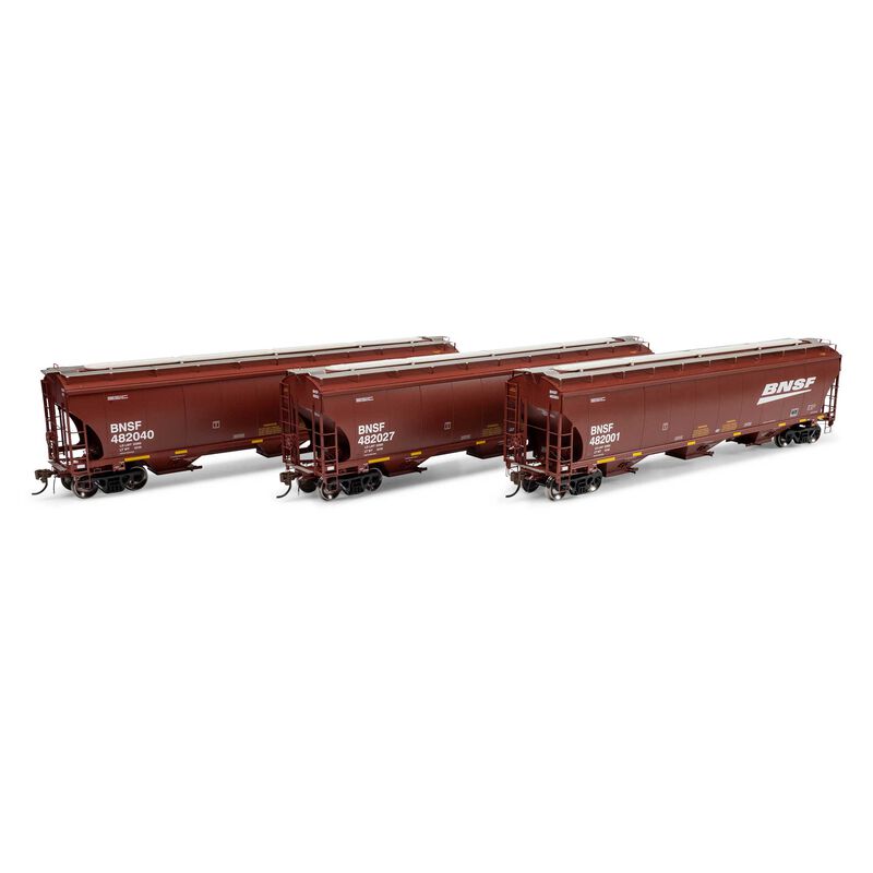 Trinity 5161 3-Bay Covered Hopper, BNSF (3-Pack) - ATHG1058 : HO