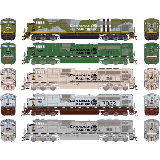 EMD SD70ACU Locomotive, CP Military Tribute Set 6644/7020/7021/7022/7023 (5) DC/DCC Ready - ATHG-1145 : HO