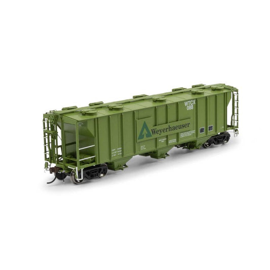 PS-2 2893 3-Bay Covered Hopper, Weyerhaeuser WTCX #088 - ATHG1275 : HO