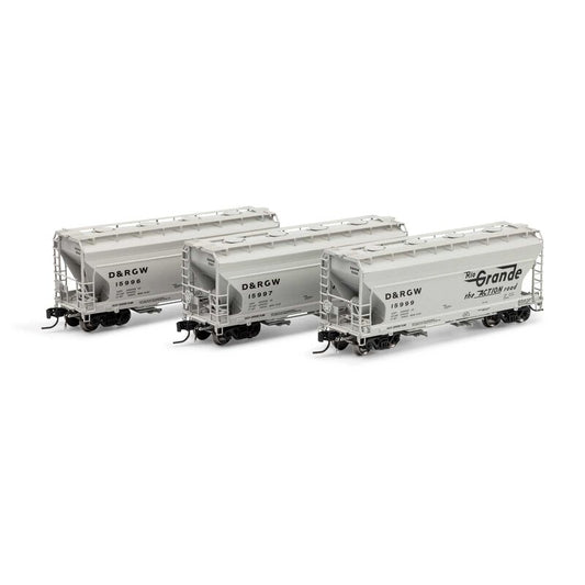 ACF 2970 Covered Hopper, DRGW #15996/15997/15999 3-Pack - ATHG1289 : N