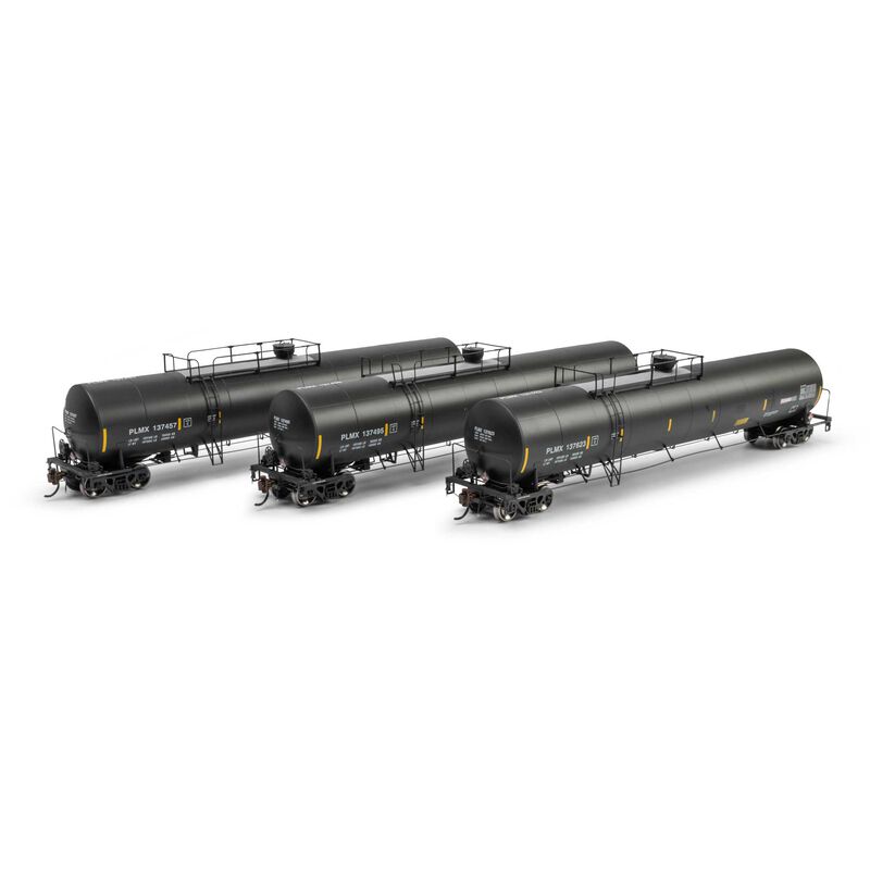 UTC 33K LPG Tank Car- Late, PLMX Primed For Grime #137457/137495/137623 3-Pack - ATHG-1513 : HO