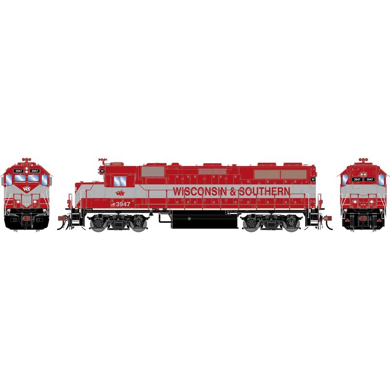 EMD GP39-2 PH I Locomotive, DC/DCC Ready , Wisconsin Southern WSOR/WAMX #3947 - ATHG-1975 : HO