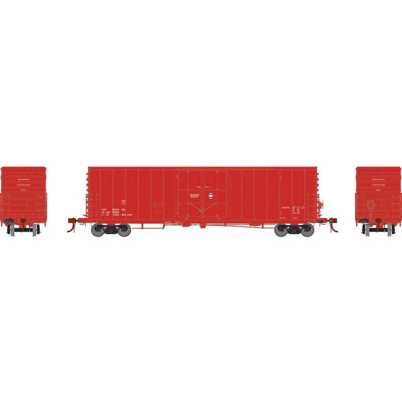 50' PC&F Smooth Side Box with 10'6" Door, Data Only Red - G68957 : HO