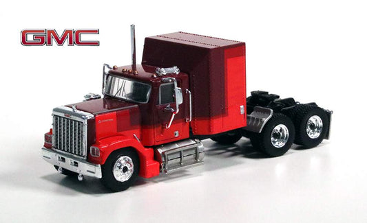 1980 GMC General Sleeper-Cab Tractor - Assembled -- Red, Maroon - 85777 : HO