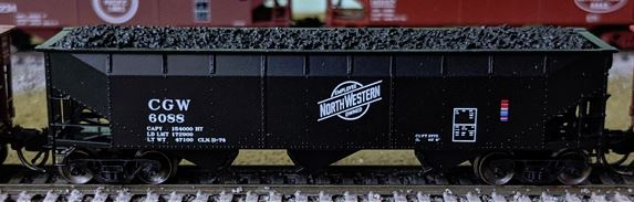 70 Ton Offset-Side 3-Bay Hopper w/Load Chicago & NorthWestern CGW 6010 - 74064 : N