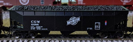 70 Ton Offset-Side 3-Bay Hopper w/Load Chicago & NorthWestern CGW 6056 - 74065 : N