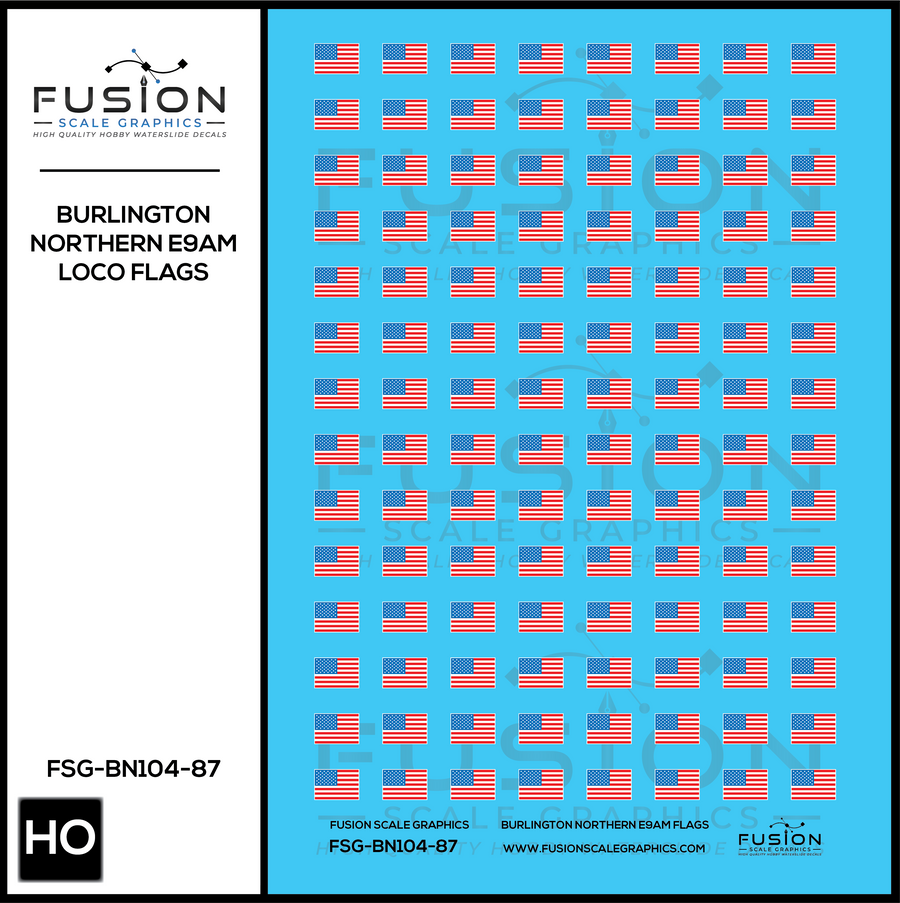 Burlington Northern E9AM Locomotive Flags Decal Set - FSGBN10487 : HO ...