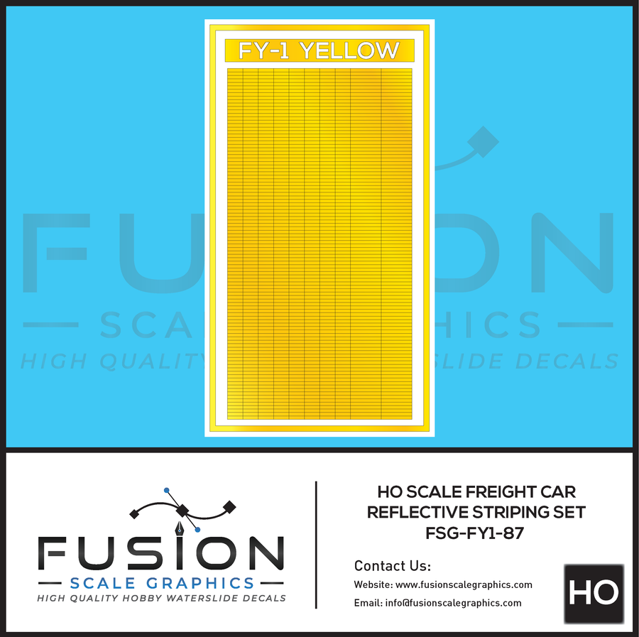 Railroad Freight Car Yellow Reflective Markings Set - FSGFY187 : HO