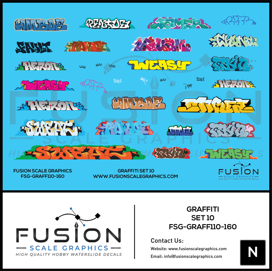 Graffiti Decal Set 10 - FSGGRAFF110160 : N