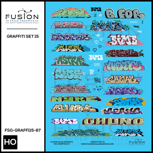 Graffiti Decal Set 15 - FSGGRAFF11587 : HO