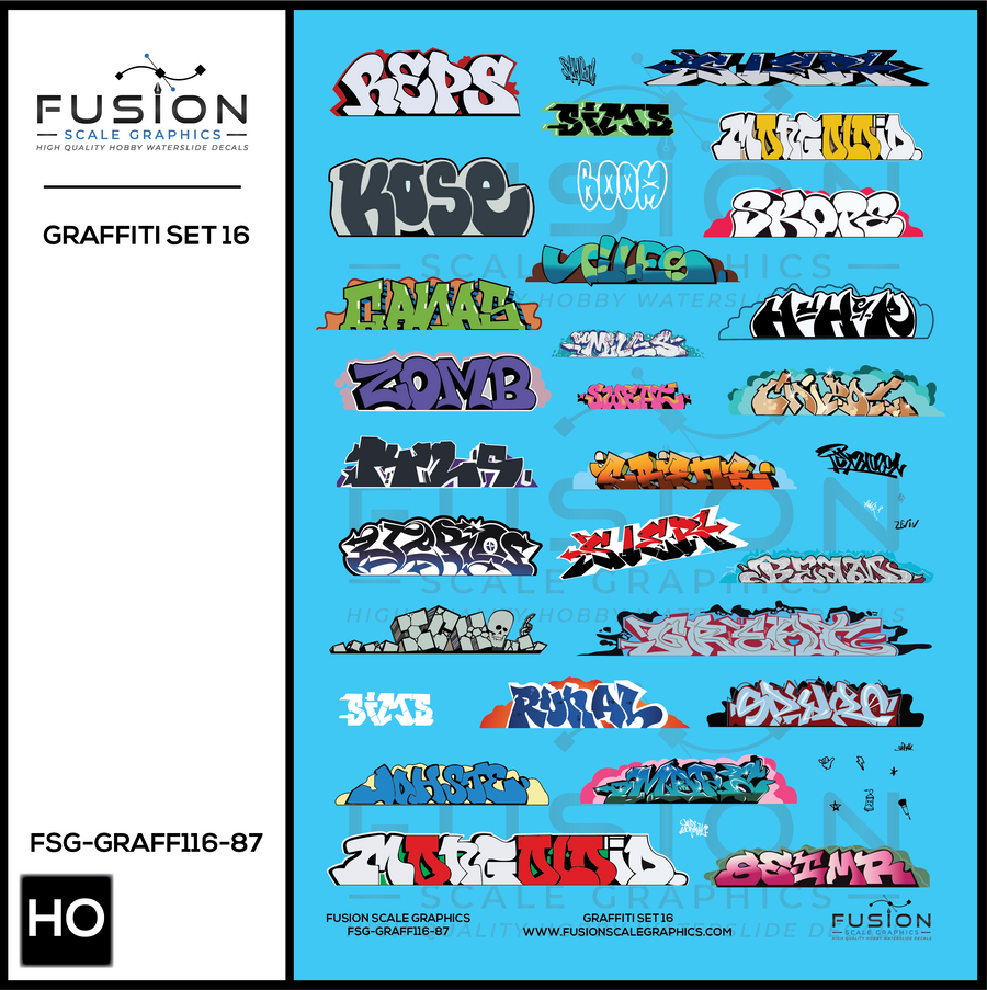 Graffiti Decal Set 16 - FSGGRAFF11687 : HO