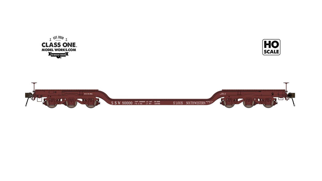 GSC Heavy Duty Flatcar - St. Louis Southwestern SSW #80000 - FC00240 : HO