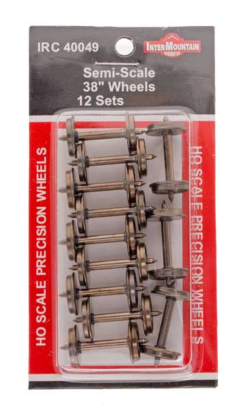 38 Inch Semi-Scale Brass Insulated Wheel Sets pkg(12) - 40049 : HO