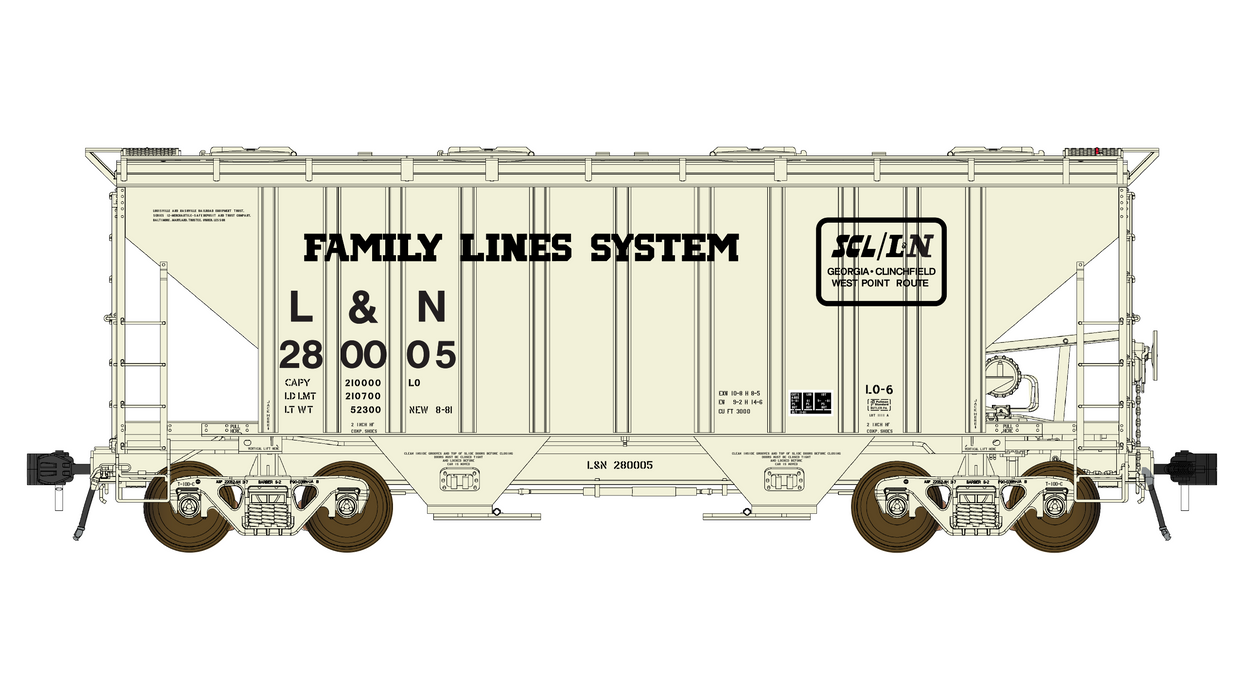 PS 3000CD Two-Bay Hopper Car - Louisville & Nashville #280010 - FC01027 : HO