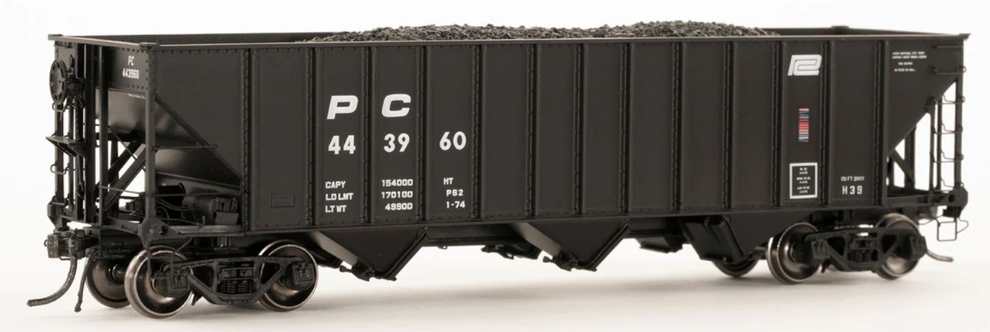 Penn Central 3-Bay Open Hopper w/Coal Load, Paint Scheme Set #B-100903 : HO