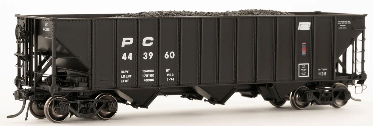 Penn Central 3-Bay Open Hopper w/Coal Load, Paint Scheme Set #D - 101101 : HO