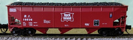 70 Ton Offset-Side 3-Bay Hopper w/Load Rock Island RI 10414 - 74208 : N