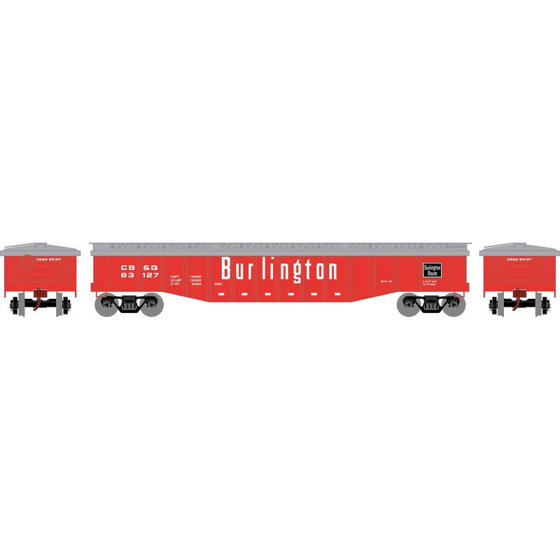 50 FT Gondola w/Cover Chicago Burlington &amp; Quincy CB&Q 83127 - 82109 : HO