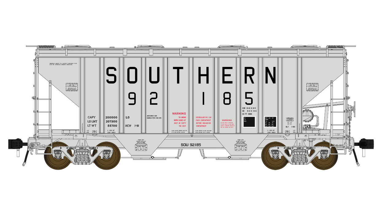 PS 3000CD Two-Bay Hopper Car - Southern #92383 - FC01033 : HO