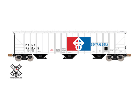 PS-2CD 4785cf 3-Bay Covered Hopper Central Soya PTLX 35256 Operator - 11088 : HO