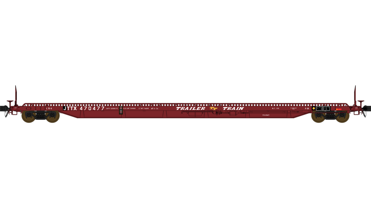 F39 Flatcar 75' - Trailer Train - JTTX #470477 - FC00829 : HO