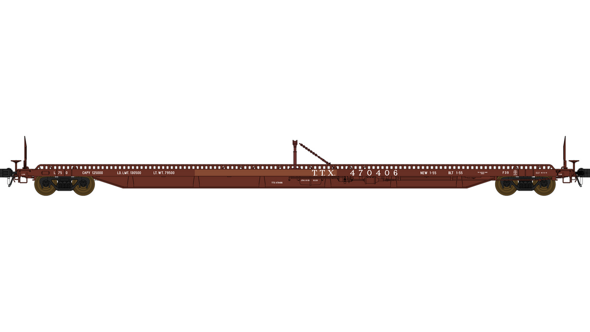 F39 Flatcar 75' - Trailer Train - T.T.X. #470406 - FC00817 : HO