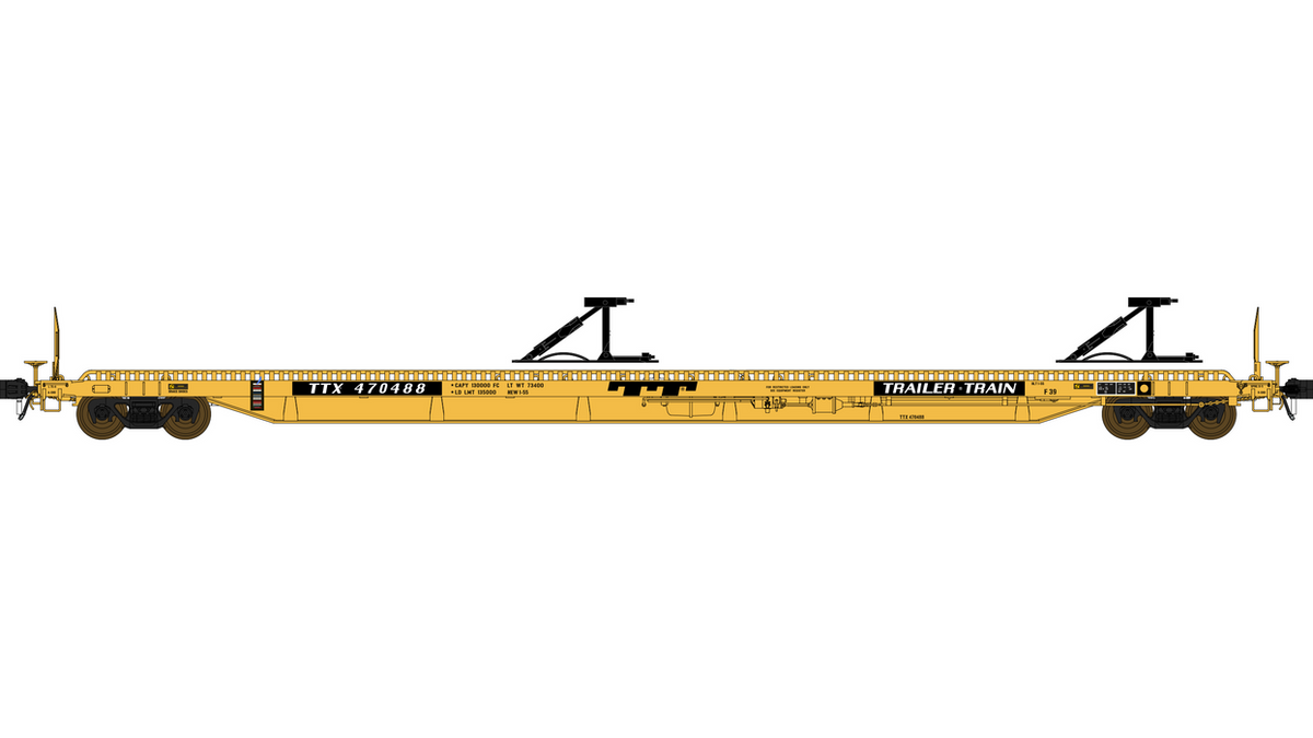 F39 Flatcar 75' - Trailer Train - TTX - Late #470534 - FC00835 : HO