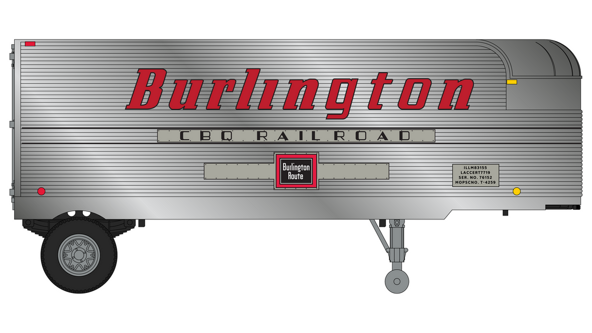 Fruehauf 26' Trailer - Burlington Route - TR00100 : HO