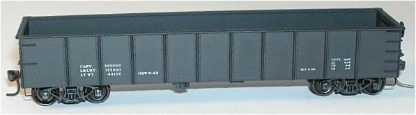 AAR 41' Steel Gondola - Kit (Plastic) -- Data Only (Black) - 3797 : HO