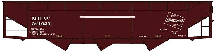 AAR 70-Ton Offset-Side 3-Bay Hopper - Kit -- Milwaukee Road #341029 - 81852 : HO