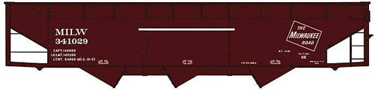 AAR 70-Ton Offset-Side 3-Bay Hopper - Kit -- Milwaukee Road #341029 - 81852 : HO