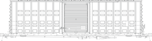 ACF 50' Ext. Post Waffle, 10-6 Sliding door, Undec Kit - 60000-01 : HO