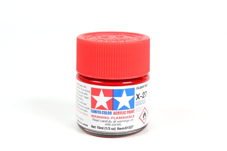 Acrylic Mini X-27 Clear Red 10Ml Bottle - 81527