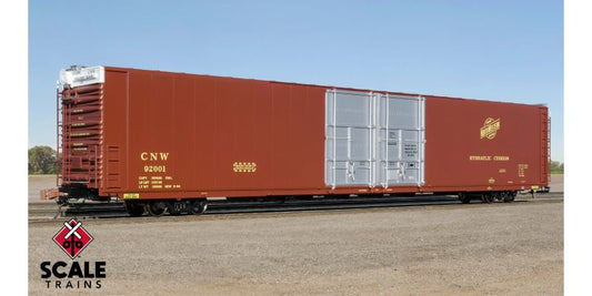 Rivet Counter HO Scale Thrall 86' High-Cube Double-Plug-Door Boxcar with Roofwalk, Chicago & North Western/C&NW #92015 - SXT39056 : HO