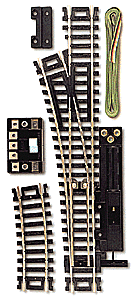 Remote Control Snaps Switch(R) Left Hand w/Code 100 Nickel Silver Rail & Black Ties - 850 : HO