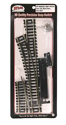 Code 100 Snap-Switch(R) Manual Turnout - Nickel Silver Rail -- Left Hand - 860 : HO