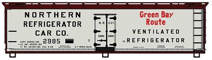 Early 40' Wood Reefer - Kit -- Green Bay Route NRC #2985 - 4911 : HO