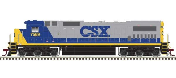 GE DASH 8-40C w/Front Ditch Lights - Standard DC -- CSX #7569 (YN2, gray, blue, yellow)  - 10004181 : HO