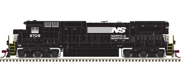 GE DASH 8-40C w/Front & Rear Ditch Lights - Standard DC -- Norfolk Southern #8709 (black, white)- 10004188 : HO