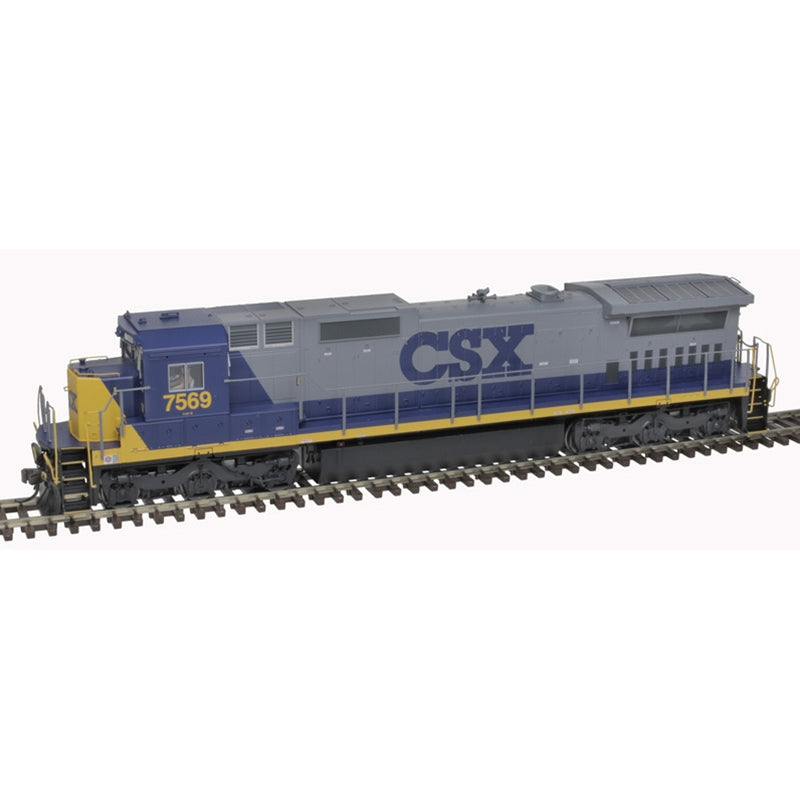 GE DASH 8-40C w/Front Ditch Lights - ESU LokSound & DCC - Master(R) Gold -- CSX #7574 (YN2, gray, blue, yellow) - 10004207 : HO