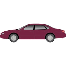 1996 FORD TAURUS MIDNIGHT RED METALLIC - 1280 : HO