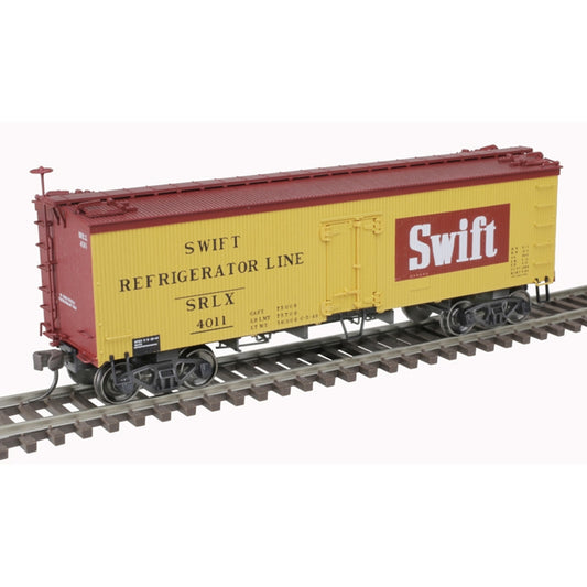 36' Wood Reefer - Ready to Run - Master(R) -- Swift #4016 (1949 Scheme, yellow, red, white) - 20007202 : HO