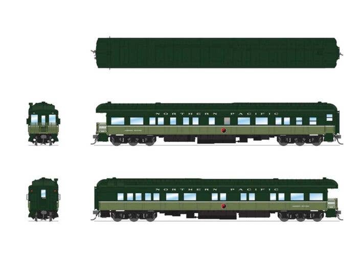 Heavyweight 5-Car Combine, 3 P70 Coach, Business Car Set - Ready to Run -- Northern Pacific - 9102 : HO