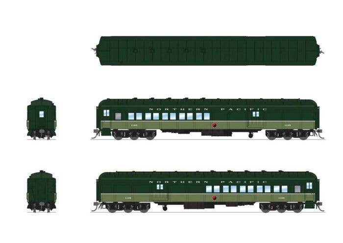 Heavyweight 5-Car Combine, 3 P70 Coach, Business Car Set - Ready to Run -- Northern Pacific - 9102 : HO