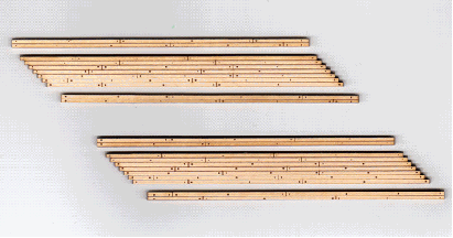 Laser-cut 2-lane angled (right) Wood Grade Crossing - 034 : N