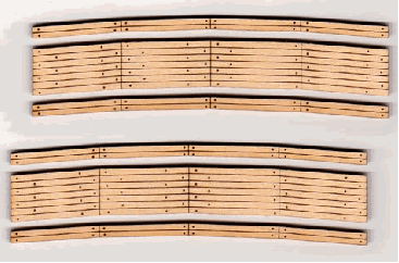 Wood Grade Crossings-Curved 20"-23" Radius-2 Sets - 013 : N