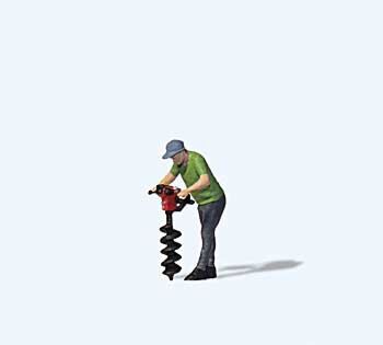 Drilling the Ground - Man with Auger - 28263 : HO