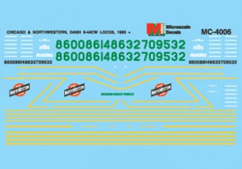 Chicago & Northestern Dash 9-44CW Diesel (1993 - 1995) Decals - MC-4006 : HO