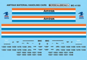 Amtrak Material Handling Cars (1986-1996) Decal MC-4155 : HO