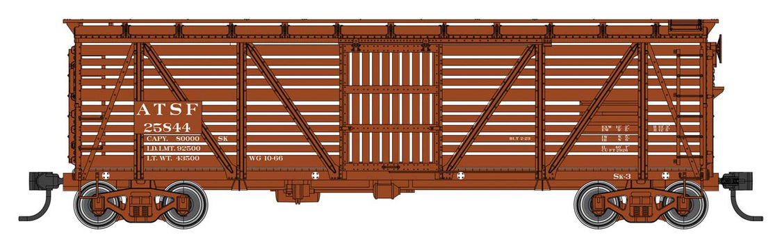 40' Wood Stock Car with Dreadnaught ends - Ready to Run -- Santa Fe #26755 - 41503 : HO